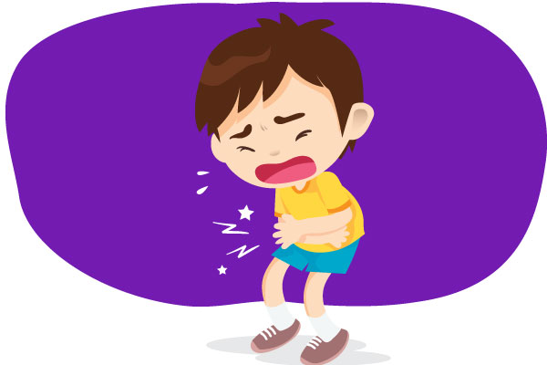 Niño con dolor de estómago