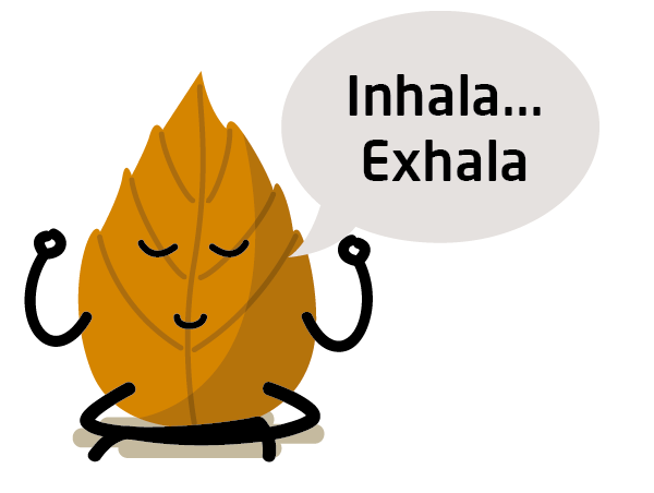 Personaje hoja inhala... Exhala
