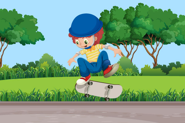 Niño en patineta