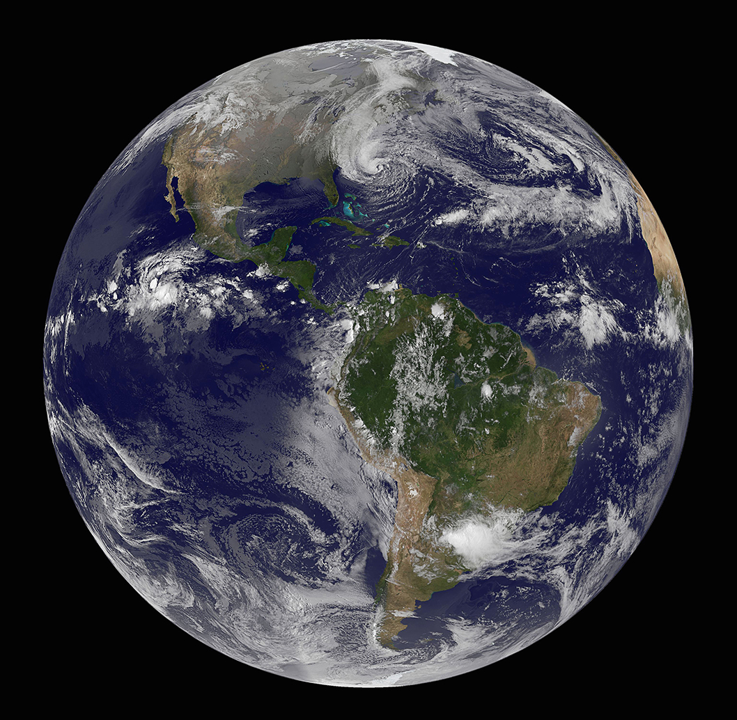 Planeta Tierra América Vista Satélite Exterior Espacio