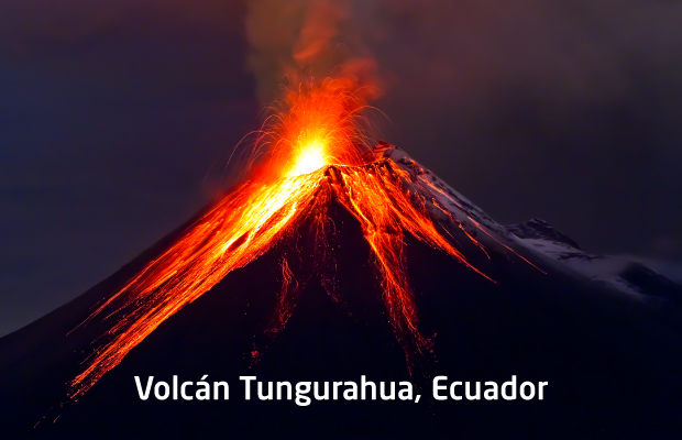 Erupción volcán Tungurahua en Ecuador