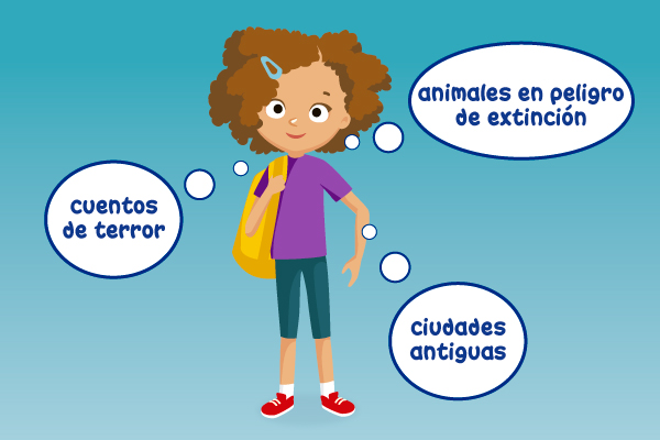 Niña pensando un tema expositivo