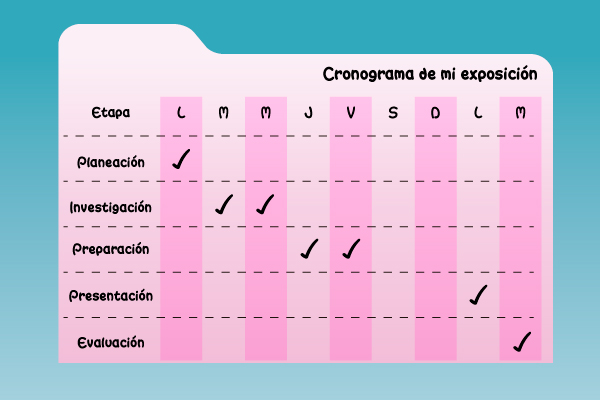 Ejemplo de cronograma