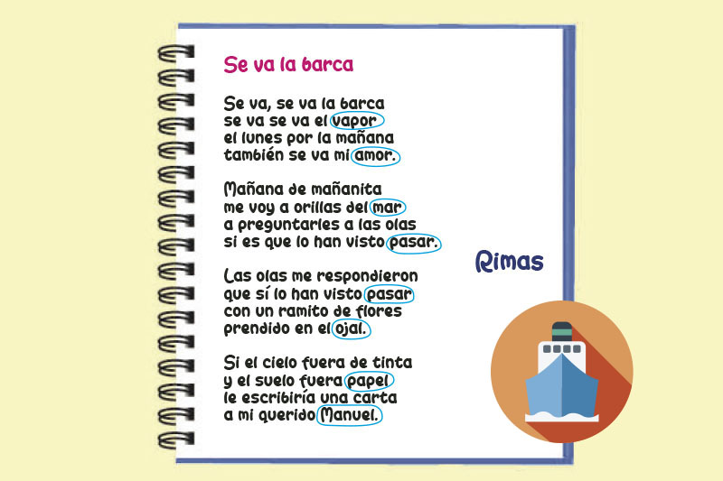 Cuaderno con poema, rimas