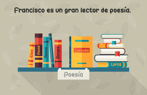 Estante con libros de poesía