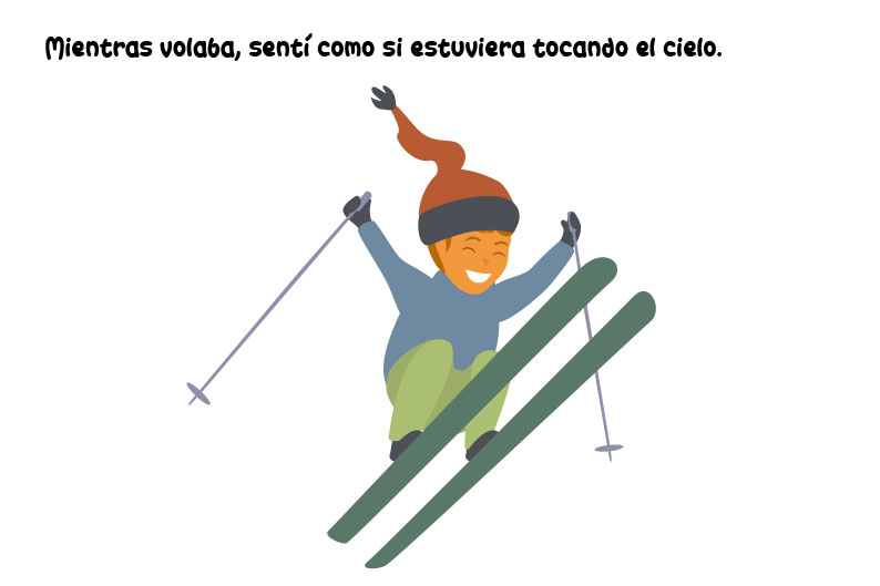 Mientras volaba, sentí como si estuviera tocando el cielo.