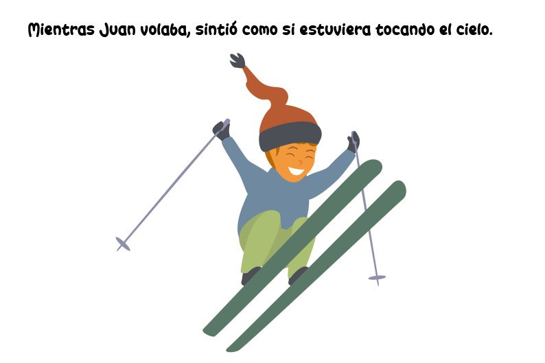 Mientras Juan volaba, sintió como si estuviera tocando el cielo.