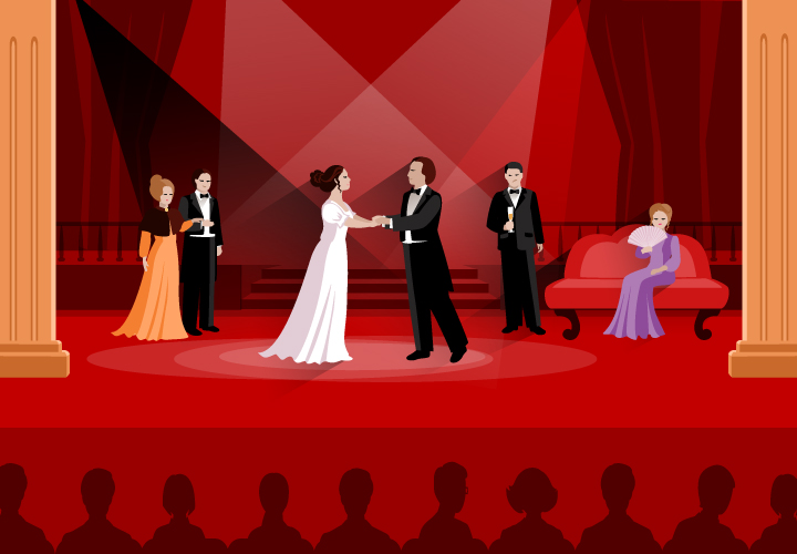 Obra Teatro Actores Escena Escenografía Público