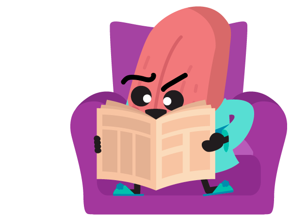 Personaje Lengua leyendo el periódico
