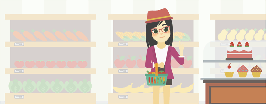 Mujer eligiendo en pastelería Mujer eligiendo en pastelería