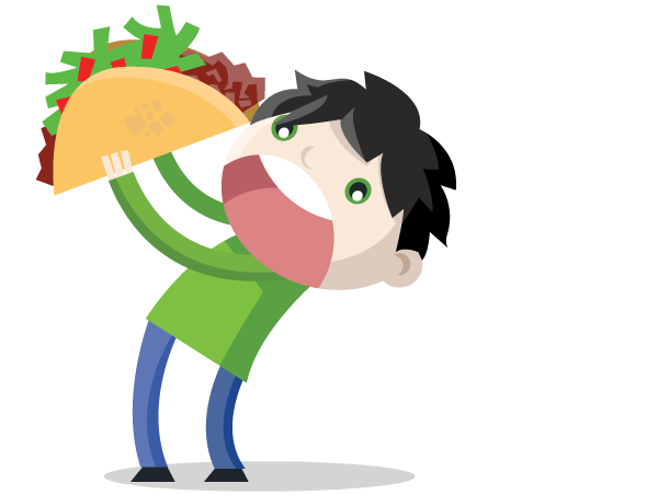 Niño comiendo taco