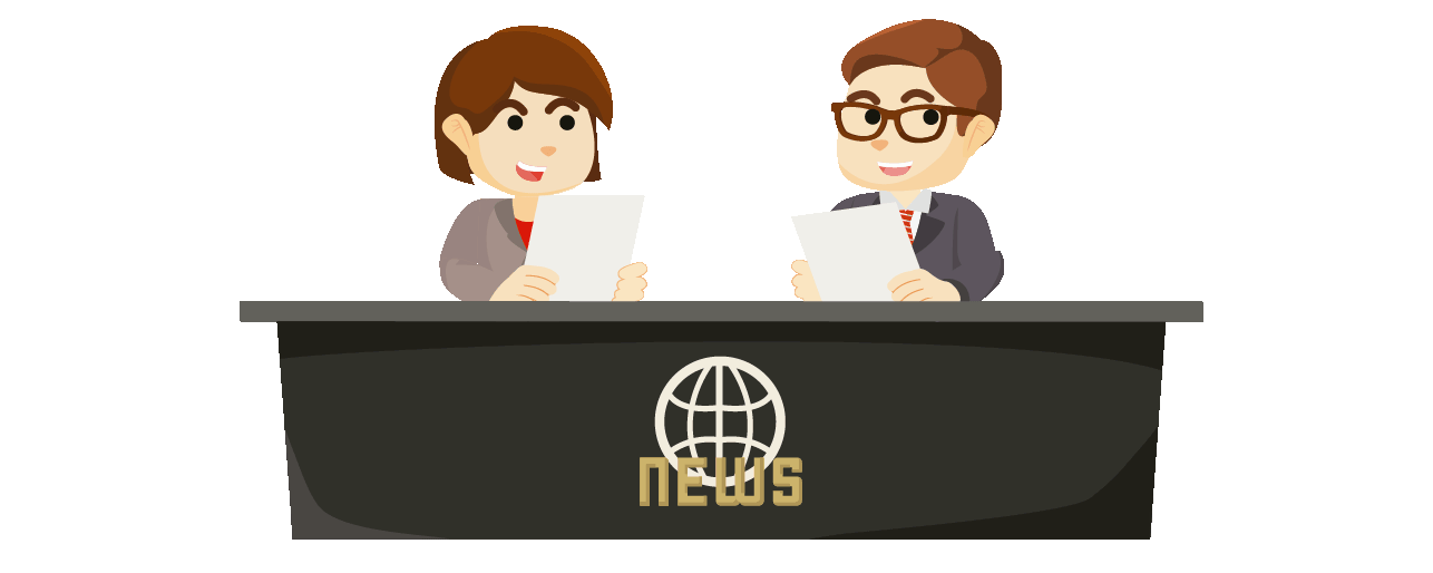 Hombre y mujer noticieros Hombre y mujer noticieros