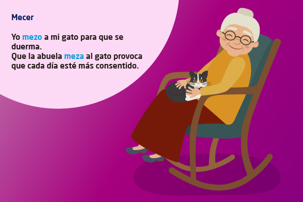 Verbo Mecer Conjugación Mecedora Abuela Anciana Gato