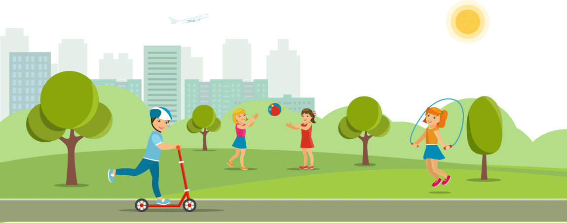 Parque Niños Jugar Patinar Pelota Saltar Cuerda Verbos Acciones Ciudad Avión Cielo Parque Niños Jugar Patinar Pelota Saltar Cuerda Verbos Acciones Ciudad Avión Cielo