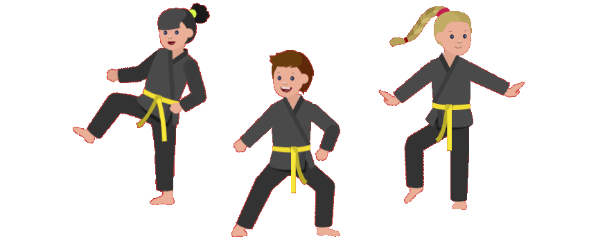 Niño Niñas Karate Cinta Amarilla Practicar Niño Niñas Karate Cinta Amarilla Practicar