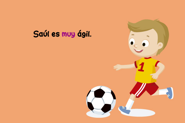 Niño Jugar Conducir Controlar Balón Fútbol Hábil Ágil  Uso Adverbio