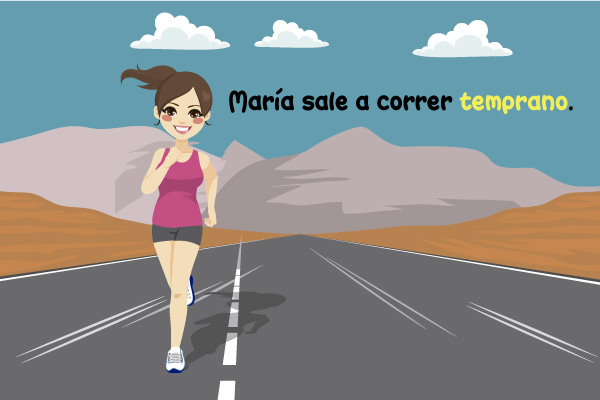 Muchacha Correr Ejercicio Deporte Carretera Adverbio Tiempo Temprano