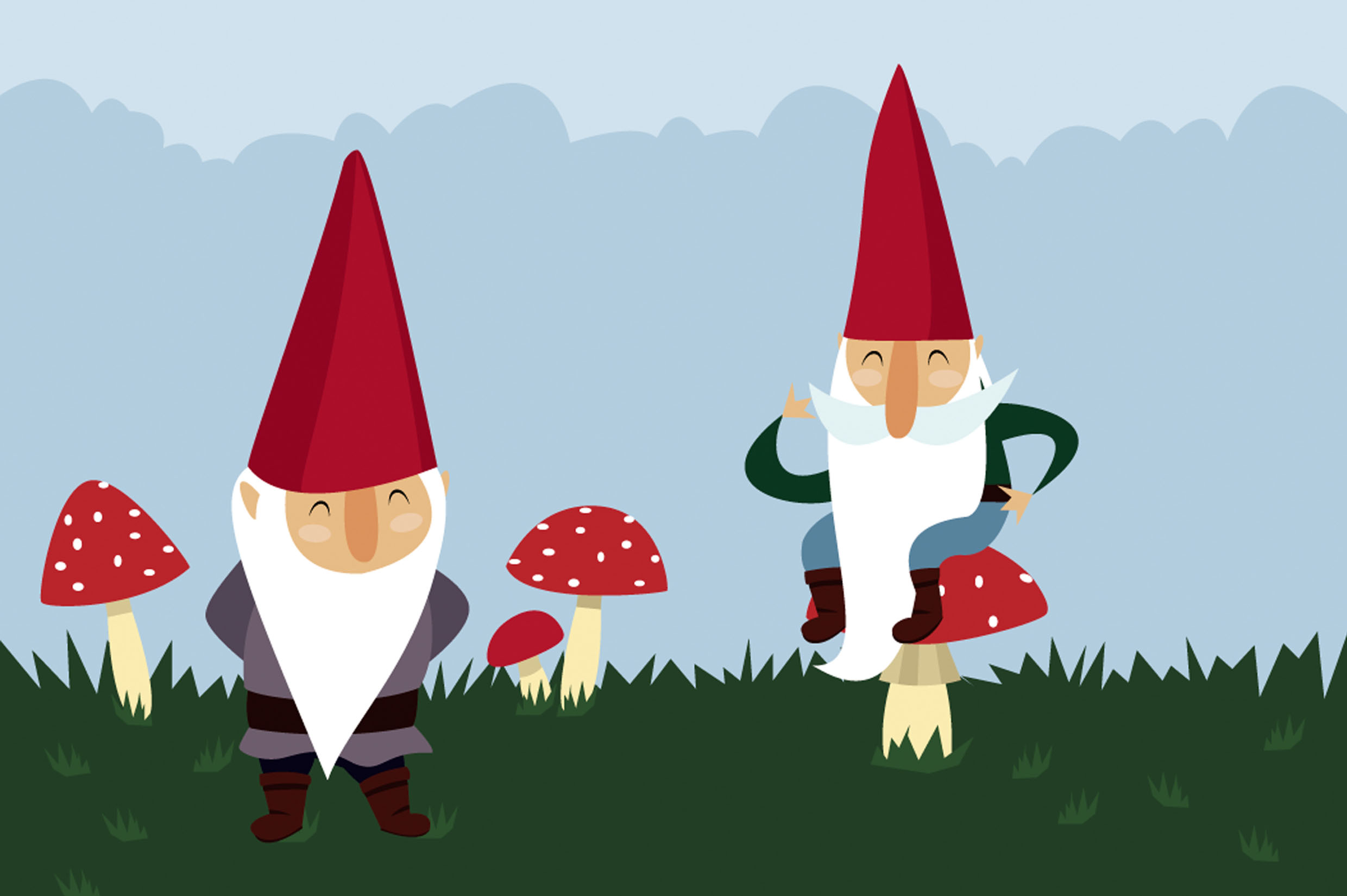 Jardín Hongos Gnomos Pasto