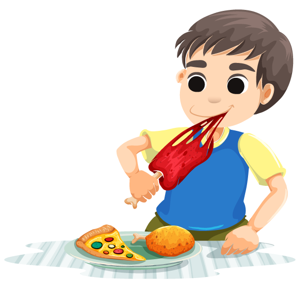 Niño come carne