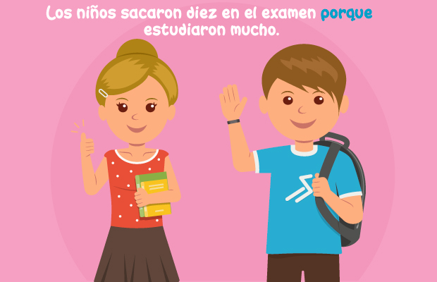 Los niños sacaron diez en el examen porque estudiaron mucho