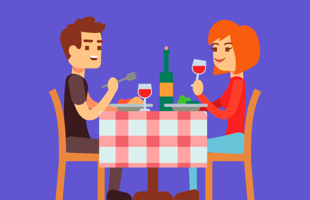 Pareja cenando