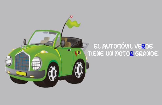 EL AUTOMOVIL VERDE TIENE UN MOTOR GRANDE