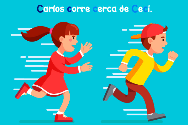 Carlos corre cerca de Cici.