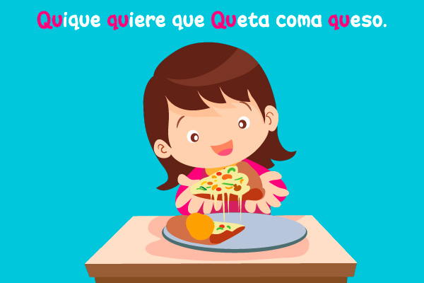 Quique quiere que Queta coma queso
