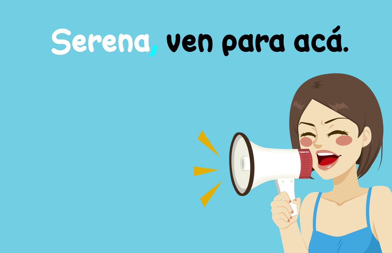 Inicio Mujer llamando por altavoz