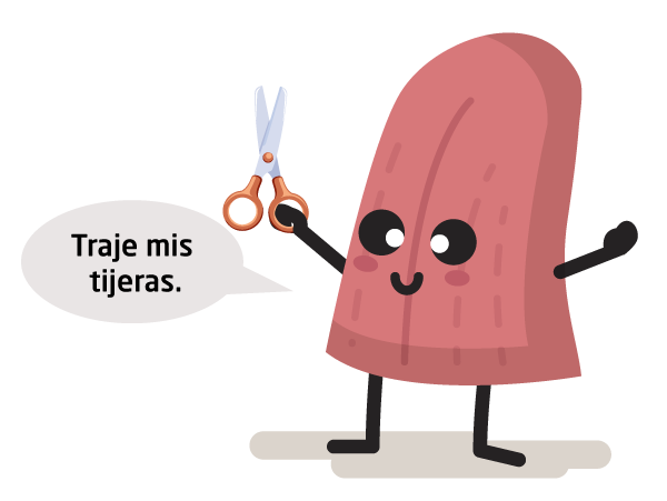 Personaje Lengua: Traje mis tijeras