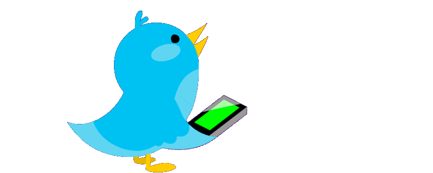Pájaro azul con tablet cantando Pájaro azul con tablet cantando