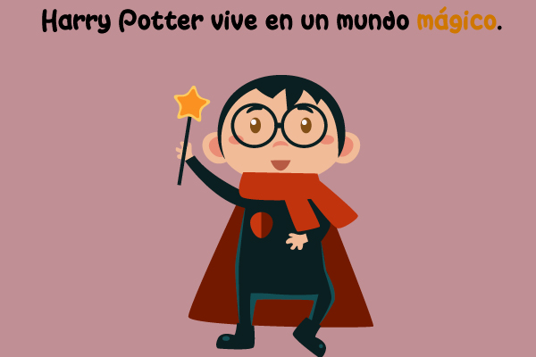 Harry Potter Mago Lentes Barita Mágica Palabras Esdrújulas