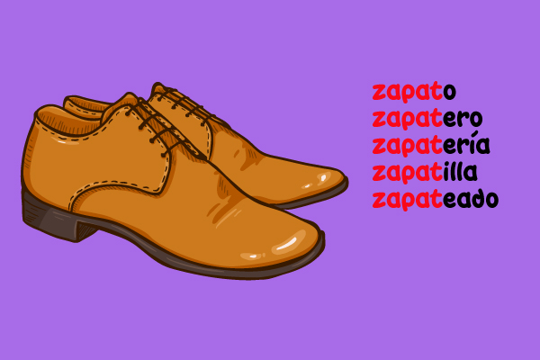 Zapatos Hombre Palabras Sufijos Ejemplo Raíz Zapat-