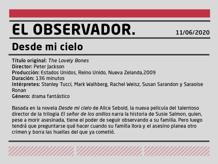 Nota Periódico Recensión El Observador Película Desde mi cielo