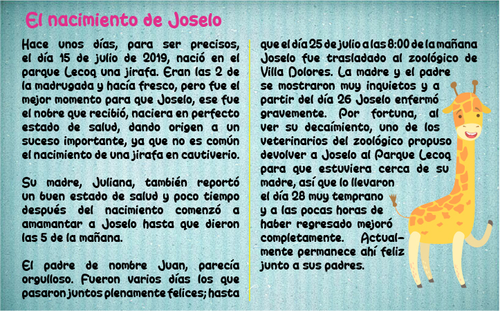Crónica Literaria El nacimiento de Joselo