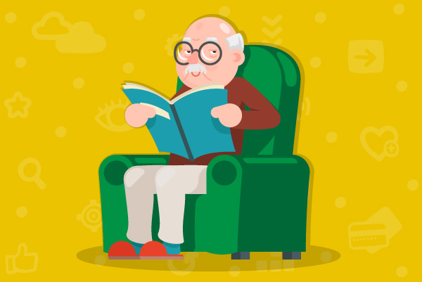 Abuelo leyendo un diario