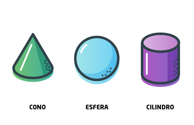 Cuerpos geométricos de superficies redondas (cono, esfera y cilindro)