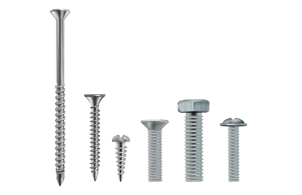 Tornillos de diferentes tamaños