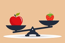 Manzana y frutilla
