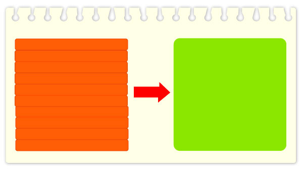 1 centena en las regletas de Cuisenaire