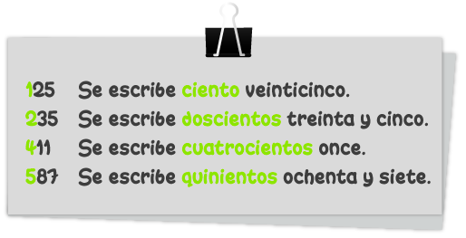 Cómo se nombran los números de tres cifras