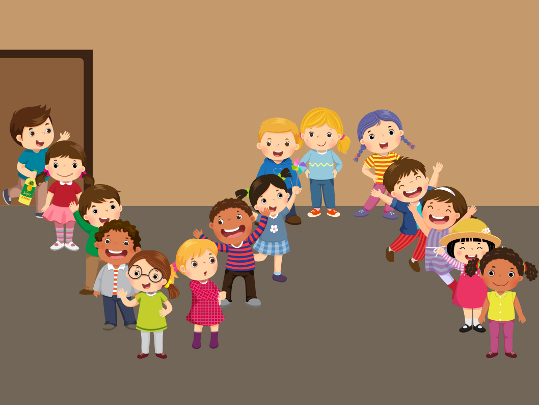 Niños en fila