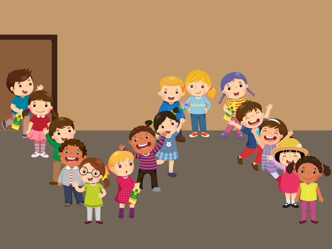 Niños en fila