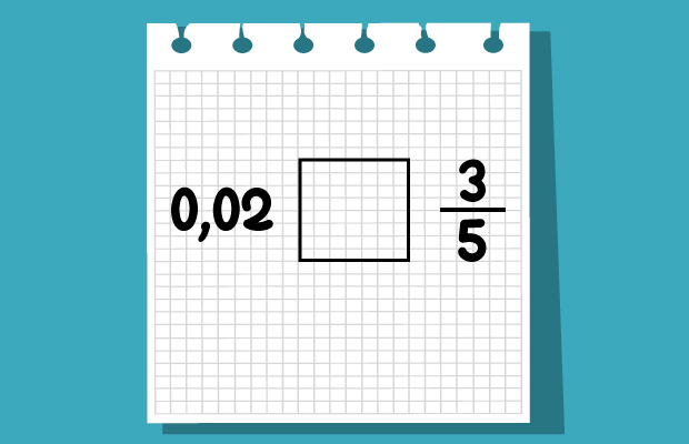 Comparar 0.02 y 3/5