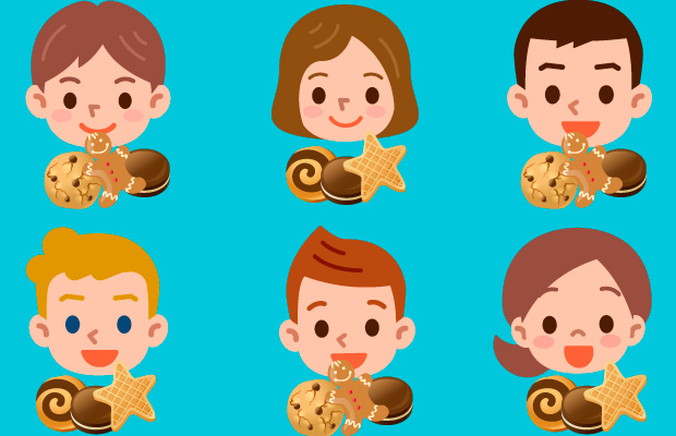 Niños con galletas