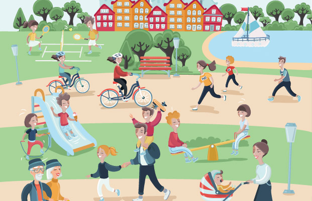 Si en un barrio hay tres parques y en cada parque hay veinte personas, entonces tres y veinte son factores de una multiplicación.