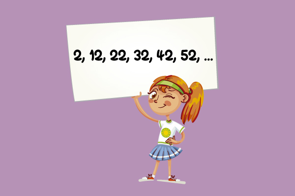 En esta sucesión el primer término es 2 y la regla es sumar 10.