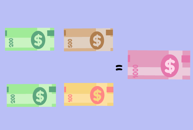 Si reúnes un billete de $500, dos de $200 y uno de $100, también los puedes cambiar por un billete de $1 000.