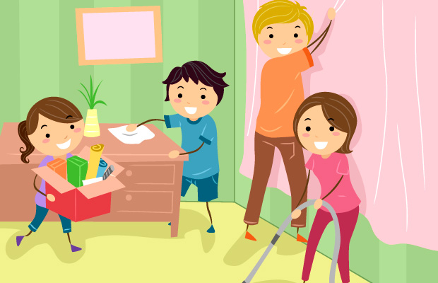 TAREAS DEL HOGAR REPARTIDAS ENTRE LA FAMILIA