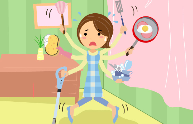 MADRE ENCARGÁNDOSE DE TODAS LAS TAREAS DEL HOGAR